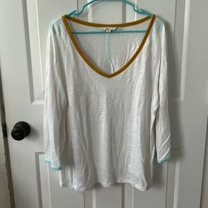 Boden Linen Sweater with Contrasting Trim